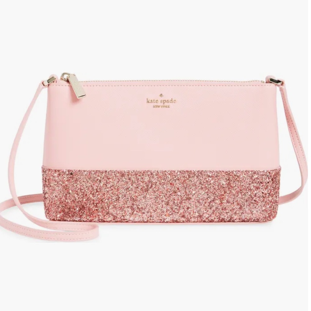 ♠️ Kate Spade Flash Glitter Crossbody Pink K8711